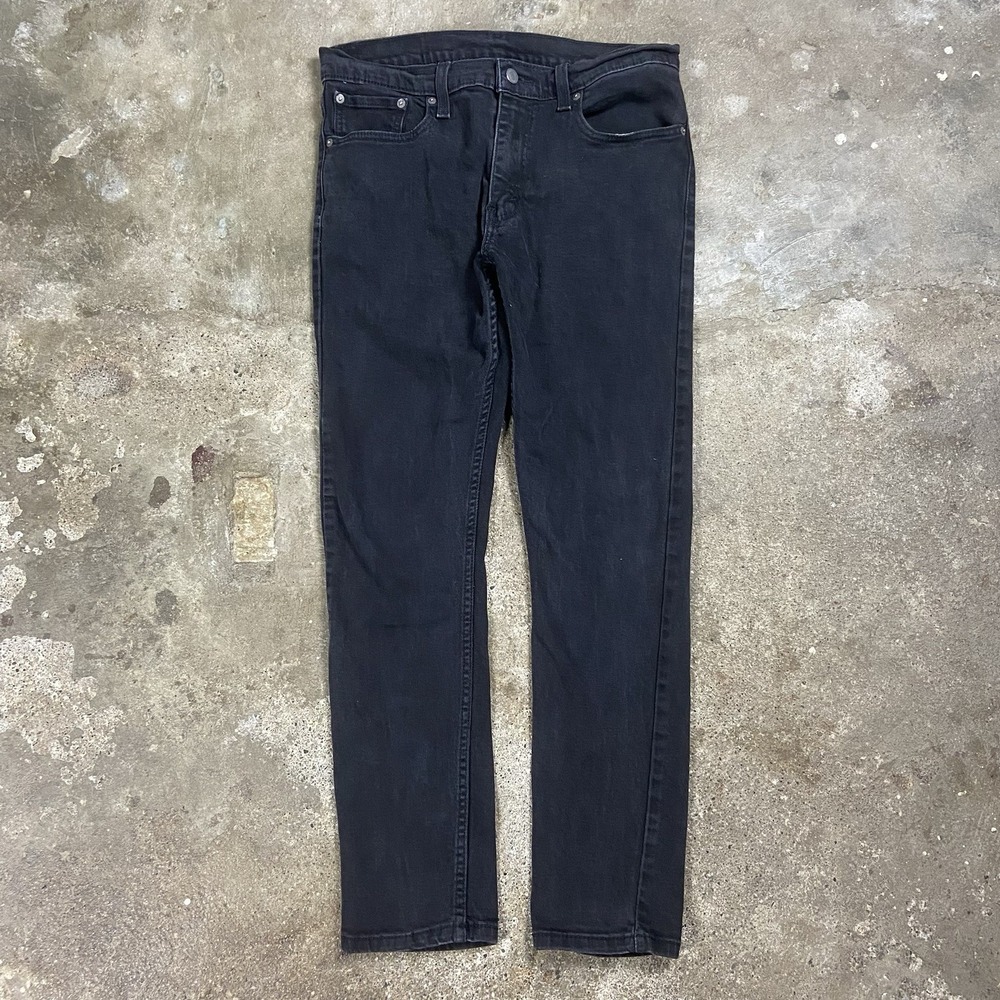 Levi's 512 Jeans Size 33x32 Black Denim Dark Wash Slim Tapered Fit